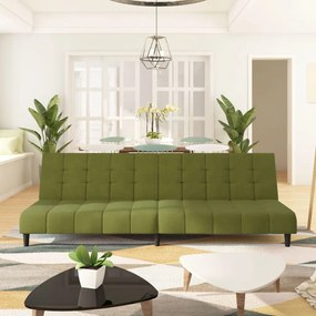 337371 vidaXL Canapea extensibilă cu 2 locuri, verde deschis, catifea