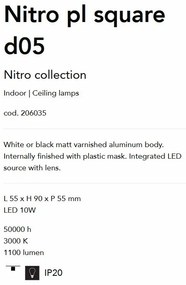 Spot LED aplicat modern Nitro pl square d05 BIANCO
