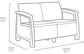 Set mobilier de grădină gri închis pentru patru persoane Corfu – Keter