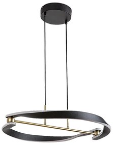 Lustra LED suspendata din metal negru auriu Adalind