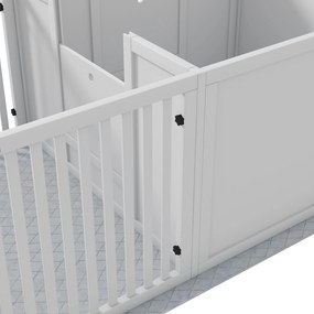 PawHut Wurfbox pentru cățeluși, cu covoraș, ușor de curățat, lemn, 166x80x50 cm, Alb | Aosom Romania