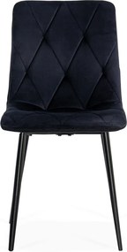 Scaun living din catifea cu structura metalica BUC 210 negru