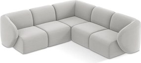 Colțar gri deschis cu tapițerie din catifea Lani – Makamii