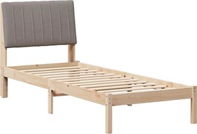 vidaXL Cadru de pat cu headboard Maro 80 x 200 cm Lemn de pin masiv