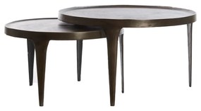 Măsuțe de cafea maro 2 buc. rotunde ø 75 cm Tobias – Light & Living