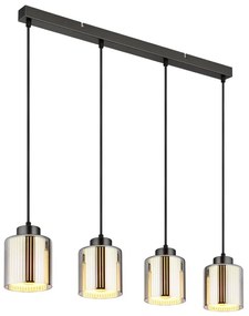 Lustra cu 4 Pendule negru crom FELICIA