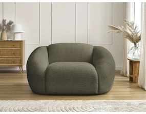 Fotoliu verde cu tapițerie din țesătură bouclé Tina – Bobochic Paris