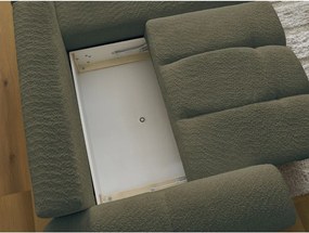 Colțar kaki extensibil/cu spațiu de depozitare cu tapițerie din țesătură bouclé (cu colț pe partea dreaptă/cu șezlong) Roxelane – Bobochic Paris