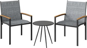 Outsunny Set bistrou 3 piese: Scaune din plasă și masă, Gri mixt. | Aosom Romania