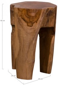Taburet / Scaun maro din lemn cu 3 picioare Rose House Nordic 