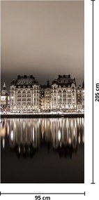 Fototapet pentru ușă - Orașul în amurg (95x205cm)