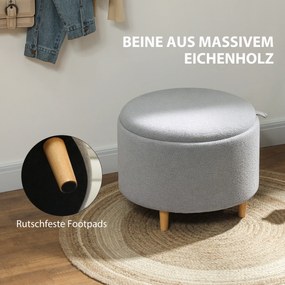 HOMCOM Scaun depozitare, Teddyfleece, capac ascuns, reversibil, 56 cm x 56 cm x 42 cm, Gri | Aosom Romania
