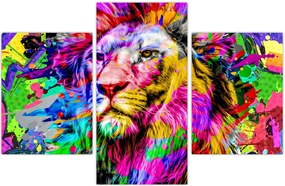 Tablou - 3D imaginea leului (90x60 cm)