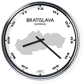 Ceas de birou (deschis sau întunecat) - Bratislava / Slovacia, diametru 32 cm | DSGN, Výběr barev Tmavé