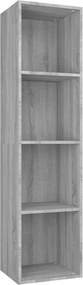 vidaXL Bibliotecă/dulap TV, gri sonoma, 36x30x143 cm, lemn prelucrat