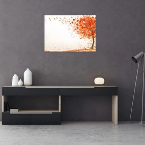 Tablou pe sticlă - Copac în vâmnt (70x50 cm)