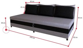 Expedo Canapea TABLO, 200x83x82, falcone 03/falcone 14