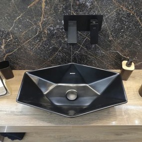 Lavoar ceramic KR-570, 57,5x36,5x12,5cm, negru mat