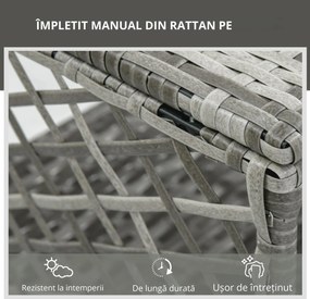 Outsunny 2 bucati sezlong din rattan din PE, mobilier pentru scaune reglabile din rachita, sezlong de gradina | Aosom Romania
