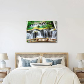 Tablou - Privire la cascade magice (70x50 cm)