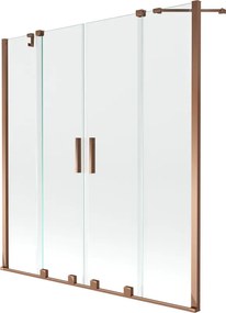 Mexen Velar Duo paravan de baie, glisant pe 2 aripi, 160 x 150 cm, transparent, aur roz - 896-160-000-02-60