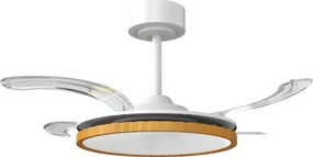 HOMCOM Ventilator de tavan cu lumină LED 80 W motor DC reversibil telecomandă 6 viteze temporizator Ø95 cm lemn natural | Aosom Romania