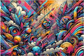 Tablou - Graffiti multicolor (90x60 cm)