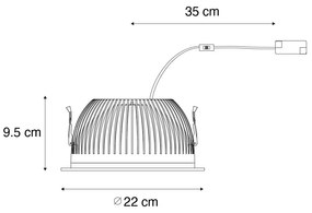 Set de 6 spoturi încastrate albe, inclusiv LED 3000K-5000K - Elias
