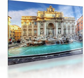 Tablou pe sticlă - Fântâna Trevi (70x50 cm)