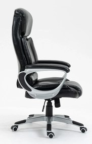 RESIGILAT- Scaun directorial, înălțime reglabilă, piele ecologică Premium, rezistent 150 kg, balans, Negru