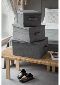 Cutie de depozitare gri din material textil cu capac 35x19x26 cm Soft Storage – Bigso Box of Sweden