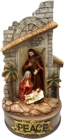 Decor Craciun - Scena religioasa NATIVITY, Muzica si LED, 20cm