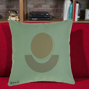 Perna Decorativa Geometric Boho Luna si Disc, 40x40 cm, Verde, Husa Detasabila, Perna Inclusa, BEKZ®