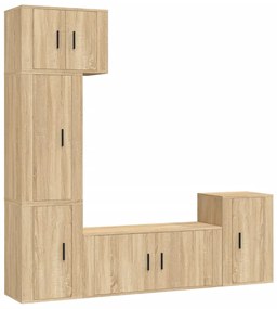 3188625 vidaXL Set dulap TV, 5 piese, stejar sonoma, lemn prelucrat
