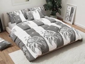 Lenjerie de pat din bumbac TIRSO BLEND gri-alb Dimensiune lenjerie de pat: 70 x 90 cm | 140 x 200 cm