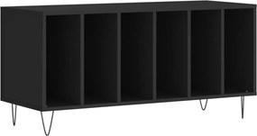 vidaXL Comodă discuri, negru, 100x38x48 cm, lemn prelucrat