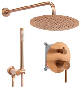 LUNGO Set de duș cu baterie încastrată, cupru periat - REA-P8809