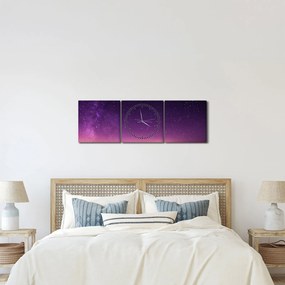 Tablou cu cerul și stea căzând (cu ceas) (90x30 cm)
