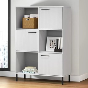 vidaXL Bibliotecă cu picioare metalice OSLO, alb, 90x35x128,5 cm, lemn