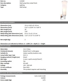 Aplica de perete design elegant LUX Dino, nickel 115440 HZ