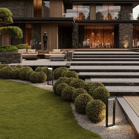 Stalp exterior LED 3000K IP65 Rox negru, H-60cm