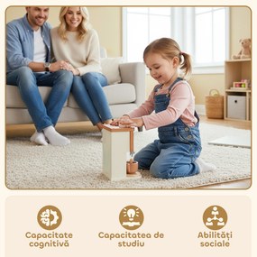 AIYAPLAY Set de joacă cu mașină de cafea din lemn, pentru copii de 3 ani cu accesorii, Maro | Aosom Romania