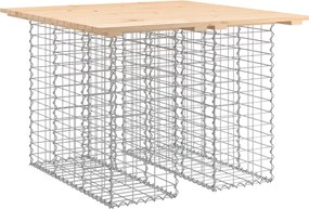 vidaXL Masă de grădină cu gabioane, 100x102x72 cm, lemn masiv de pin