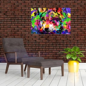Tablou - Lupul cu graffiti (90x60 cm)