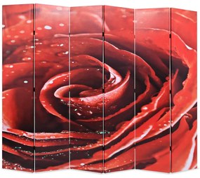 245896 vidaXL Paravan de cameră pliabil, 228 x 170 cm, trandafir roșu
