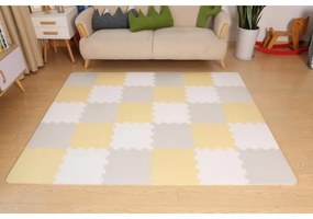 KINDERKRAFT - Puzzle din spumă LUNO 30 piese gri/galben