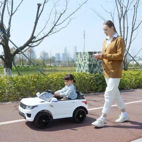 HOMCOM Mașinuță Electrică pentru Copii cu Motor Dublu, Suspensie și Telecomandă, 110x68x52 cm, Alb | Aosom Romania