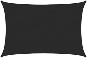 vidaXL Pânză parasolar, negru, 2,5x3,5 m, HDPE, 160 g/m²