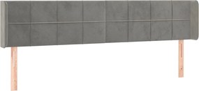 vidaXL Tăblie de pat cu aripioare gri deschis 183x16x78/88 cm catifea