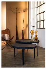 Măsuțe de cafea negre 2 buc. rotunde ø 75 cm Tobias – Light &amp; Living